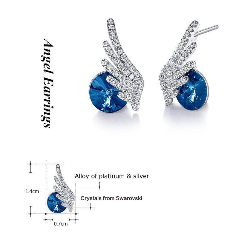 Created Diamond Option Angel's Wings Crystal Delicate Earrings-Black Diamonds New York