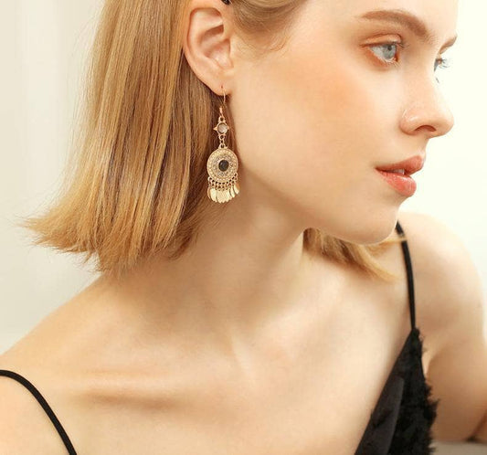 CVD DIAMOND Bohemian Style Long Tassel Elegant Earring