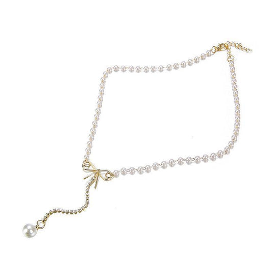 Diamond Chic Necklace with long pendent of Pearl-Black Diamonds New York