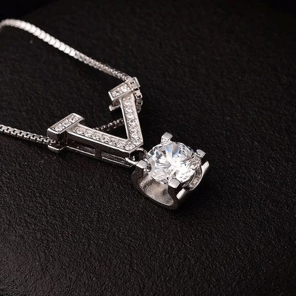 Created Diamond Classic Ox Head V-shaped Necklace-Black Diamonds New York