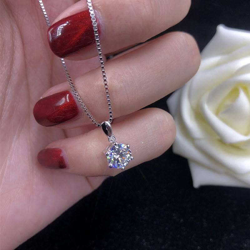 EVN™ Diamond Classic Six Prong Shiny Necklace-Black Diamonds New York