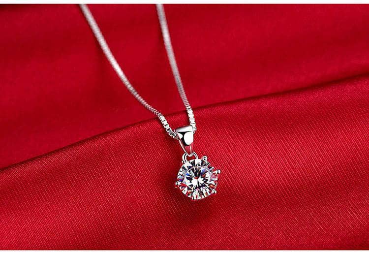 Created Diamond Classic Six Prong Shiny Necklace-Black Diamonds New York