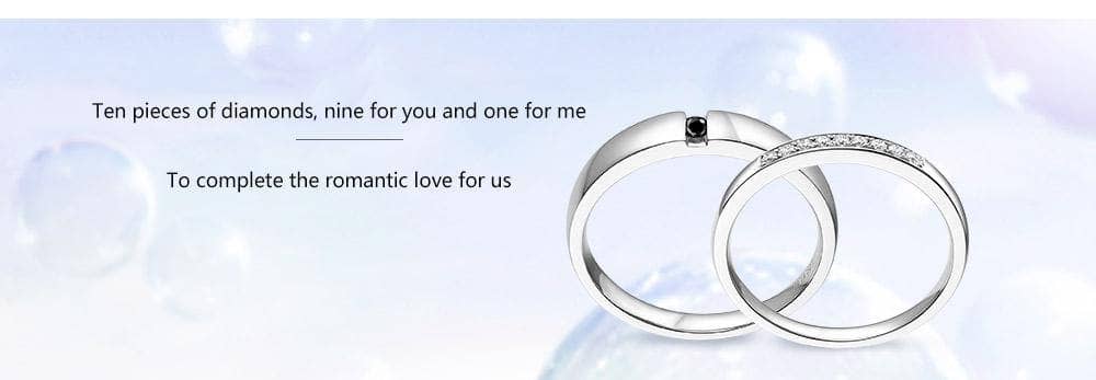 EVN™ Diamond Couple Simple Engagement Ring-Black Diamonds New York