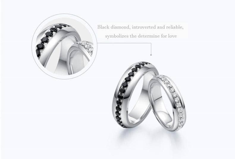 Created Diamond Couples Black Gold Engagement Ring-Black Diamonds New York