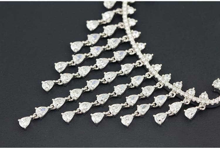 CVD Diamond Creative Tassel Long Water Drop Necklace