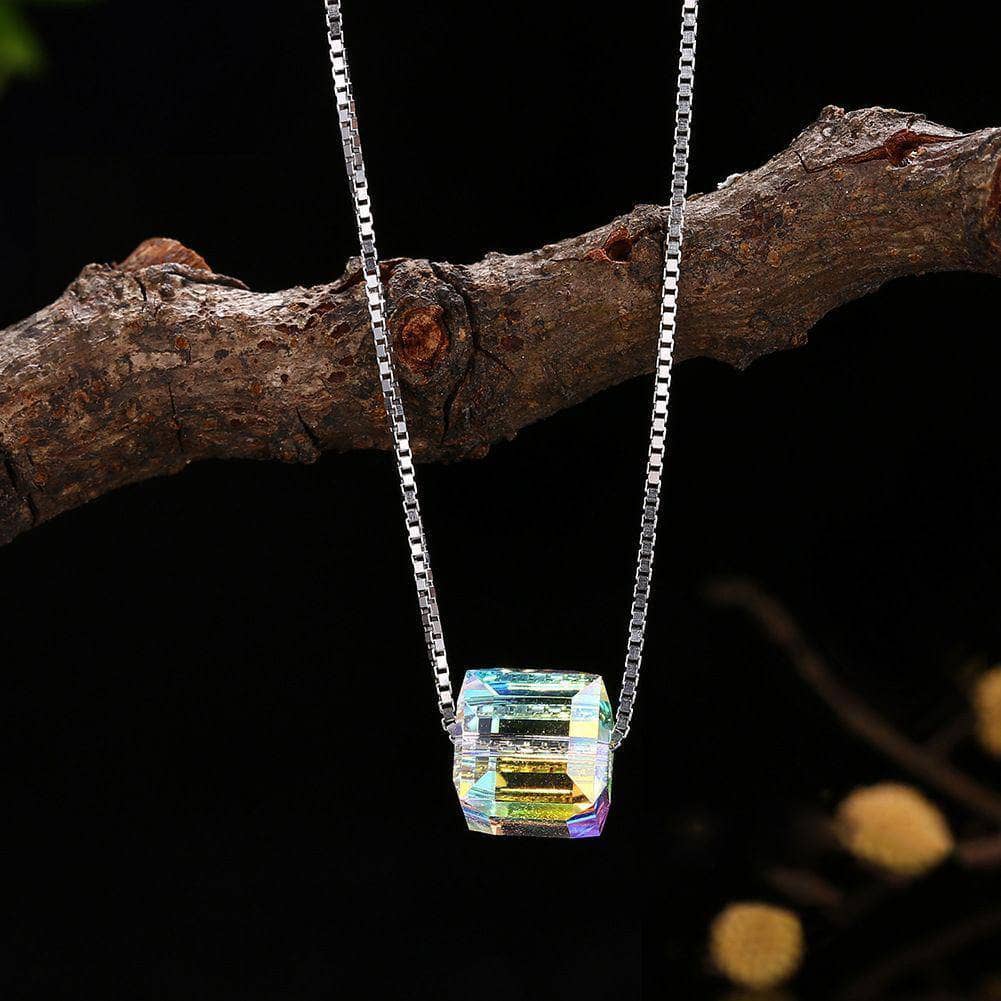 Created Diamond Cubic Candy Shape Shiny Necklace-Black Diamonds New York