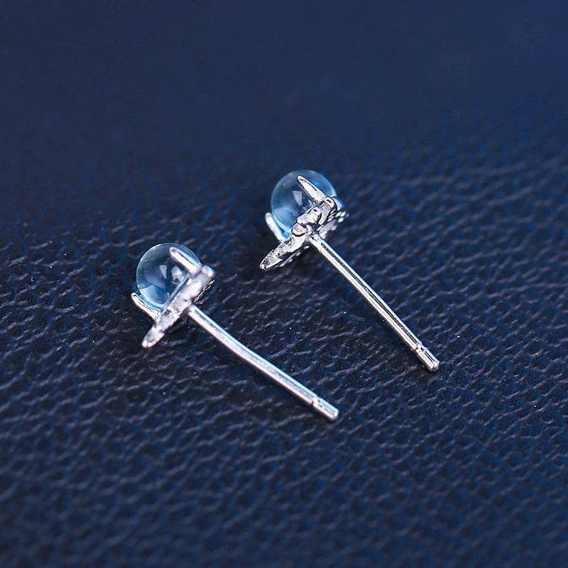 Created Diamond Cute Antler Blue Crystal Earrings-Black Diamonds New York