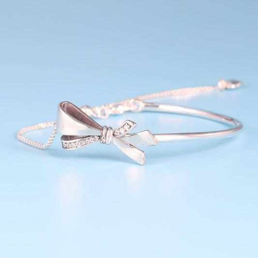 Created Diamond Delicate and Classic Bow Element Bracelet-Black Diamonds New York