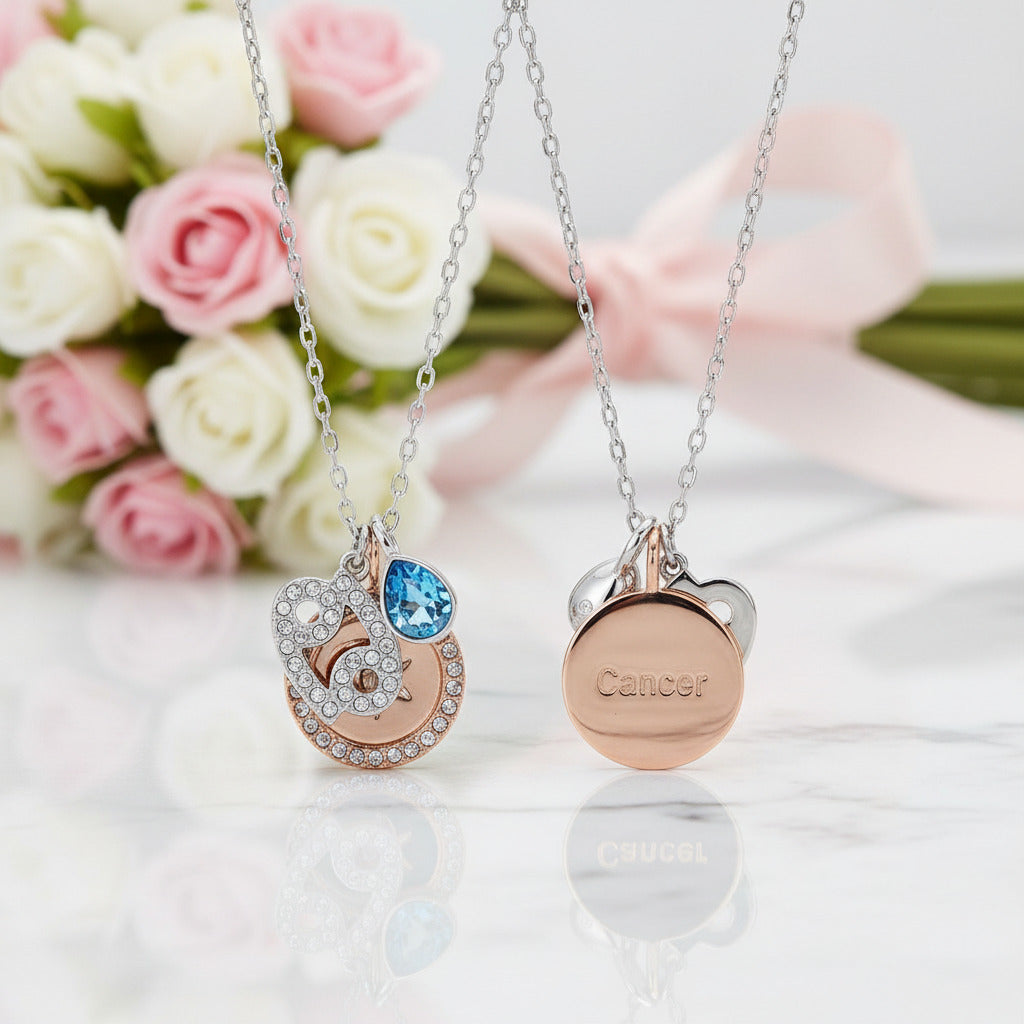 Detachable Twelve Constellation Necklace with Diamond Option-Black Diamonds New York