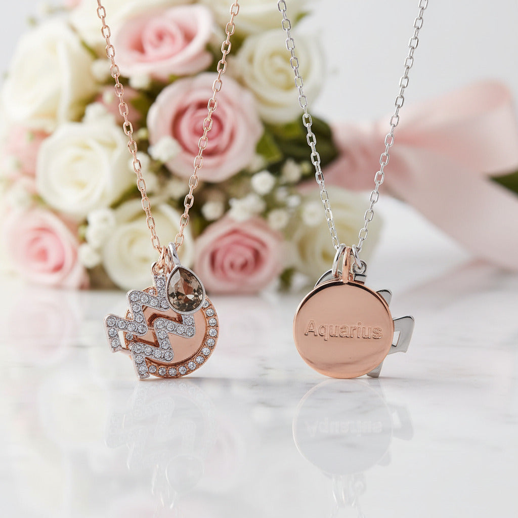 Detachable Twelve Constellation Necklace with Diamond Option-Black Diamonds New York