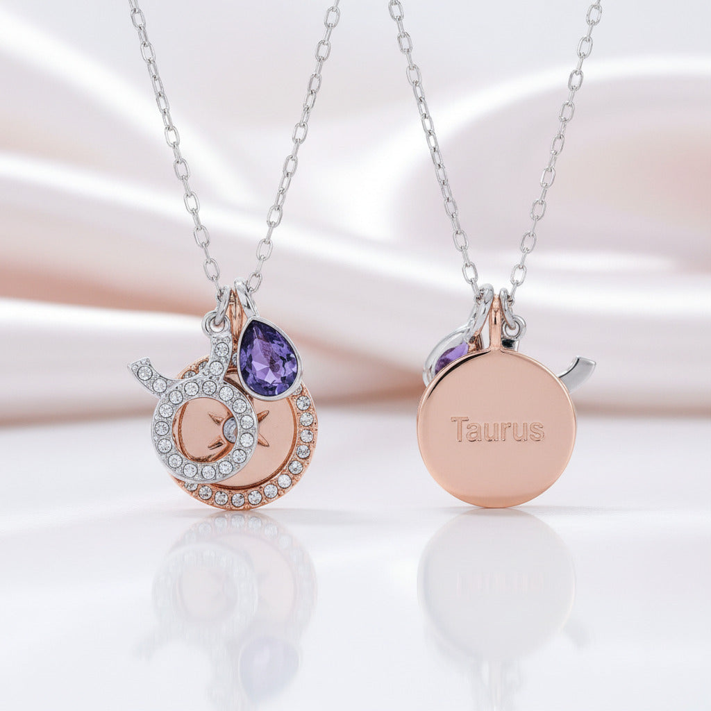 Detachable Twelve Constellation Necklace with Diamond Option-Black Diamonds New York