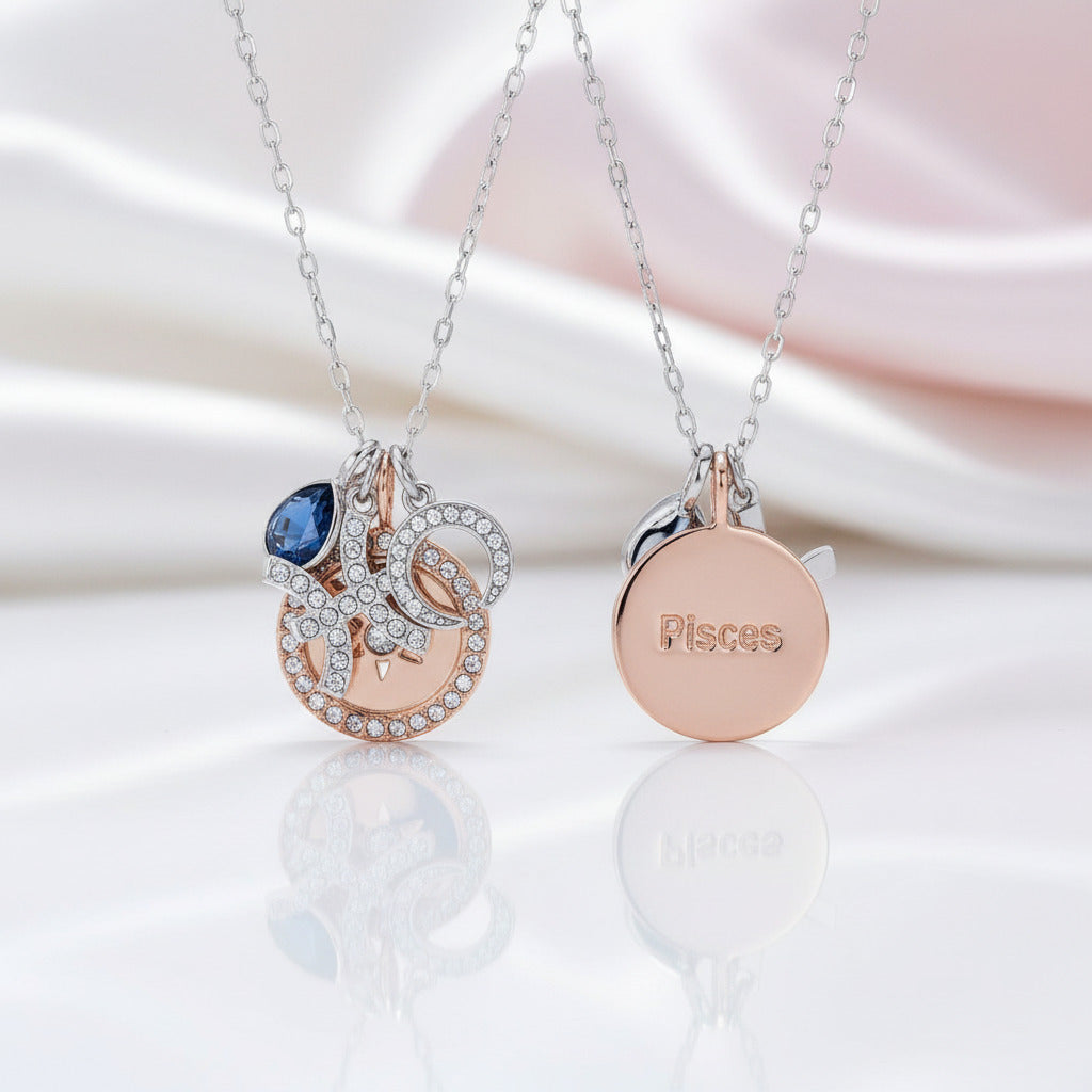 Detachable Twelve Constellation Necklace with Diamond Option-Black Diamonds New York