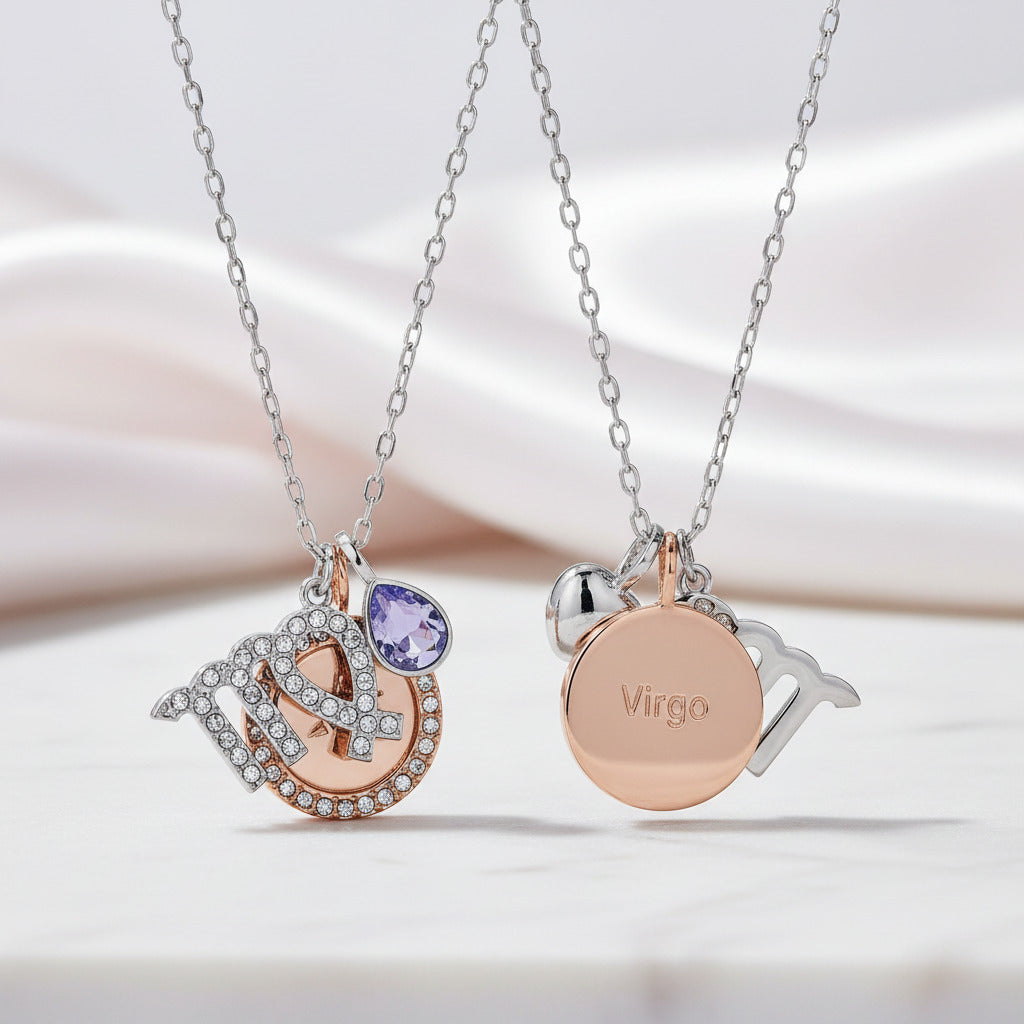 Detachable Twelve Constellation Necklace with Diamond Option-Black Diamonds New York
