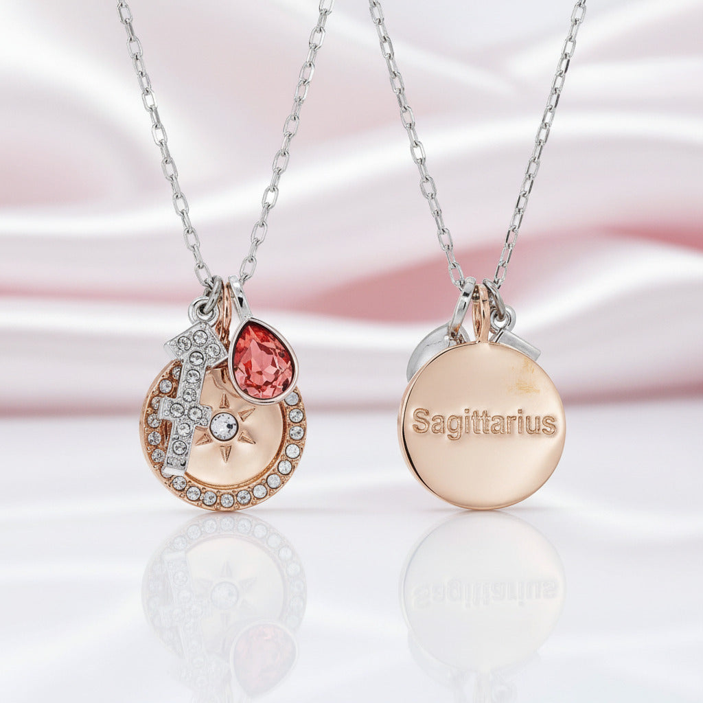 Detachable Twelve Constellation Necklace with Diamond Option-Black Diamonds New York