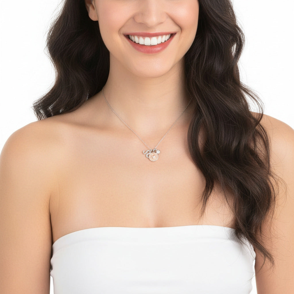 Detachable Twelve Constellation Necklace with Diamond Option-Black Diamonds New York