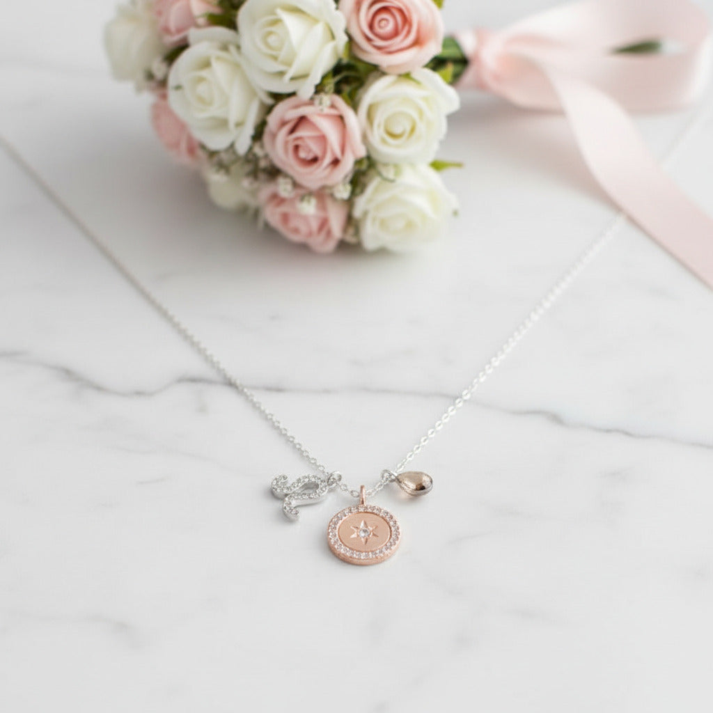 Detachable Twelve Constellation Necklace with Diamond Option-Black Diamonds New York