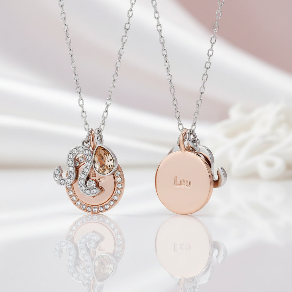 Detachable Twelve Constellation Necklace with Diamond Option-Black Diamonds New York