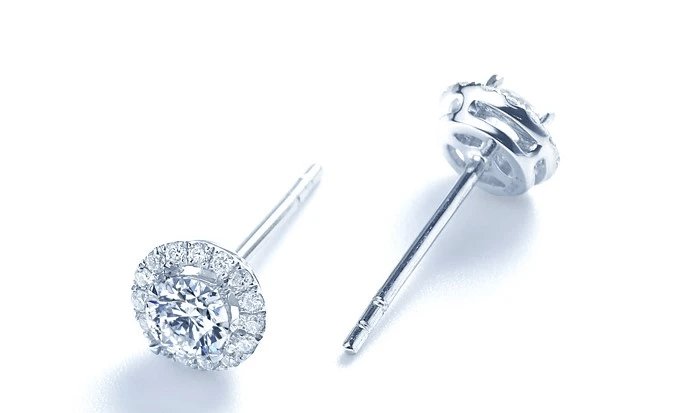 (complicated) Created Diamond Option Earrings Four Prong Setting-Black Diamonds New York