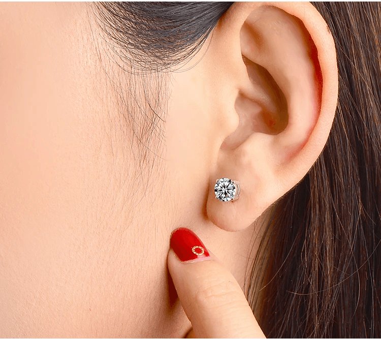 CVD Diamond Earrings Four Prong Setting