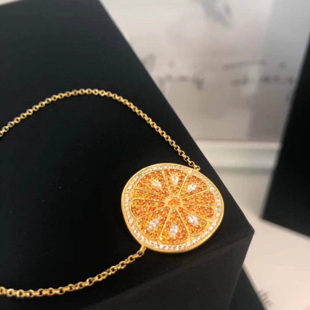 Created Diamond-encrusted Cute Orange Bracelet-Black Diamonds New York