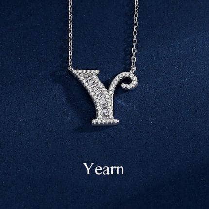 Created Diamond Fashionable necklace with Twenty-six Letters-Black Diamonds New York