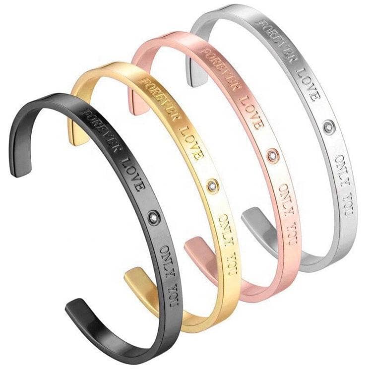 Diamond Option Forever Love Cuff Bracelet-Black Diamonds New York