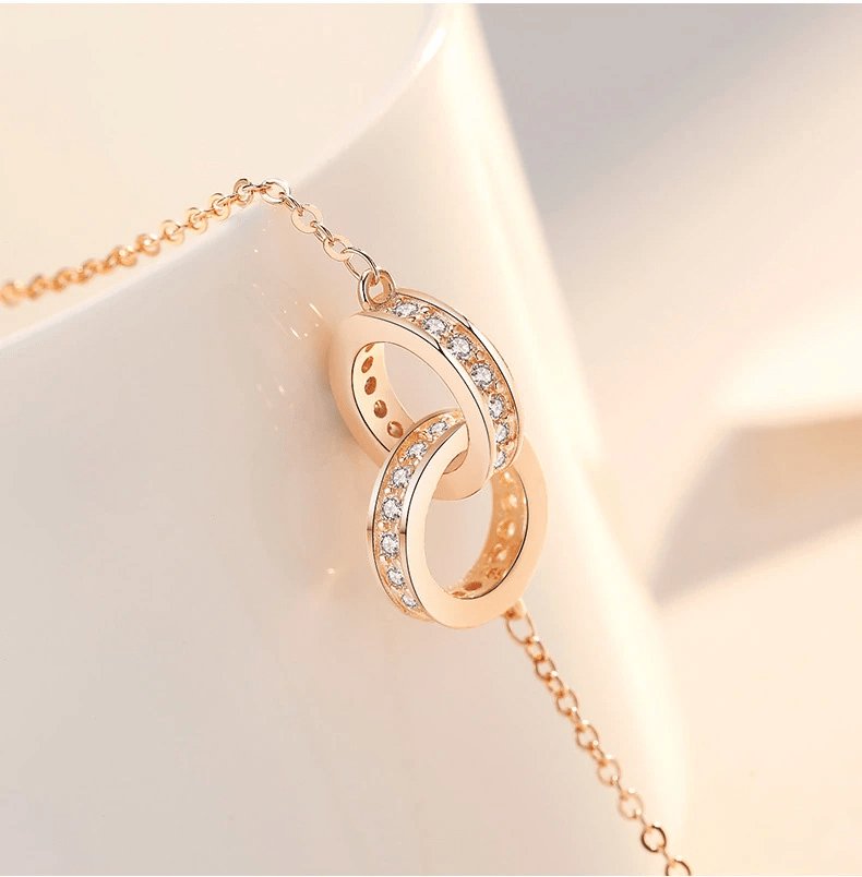 EVN™ Diamond Heart to Heart Two Circle Set Necklace-Black Diamonds New York