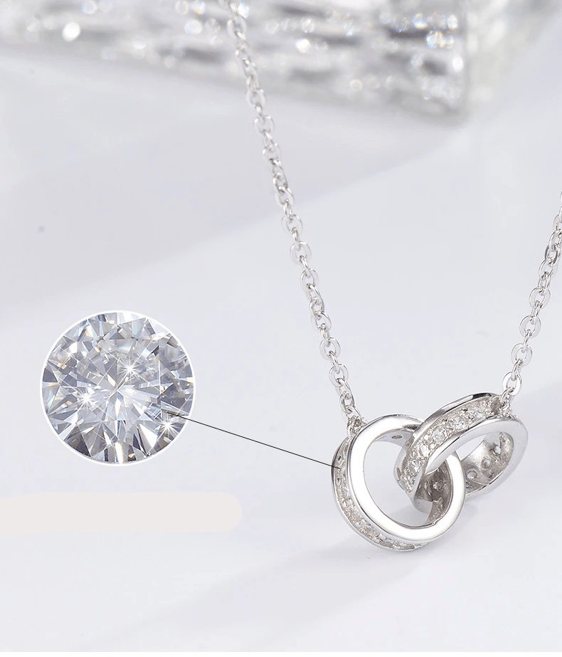 EVN™ Diamond Heart to Heart Two Circle Set Necklace-Black Diamonds New York