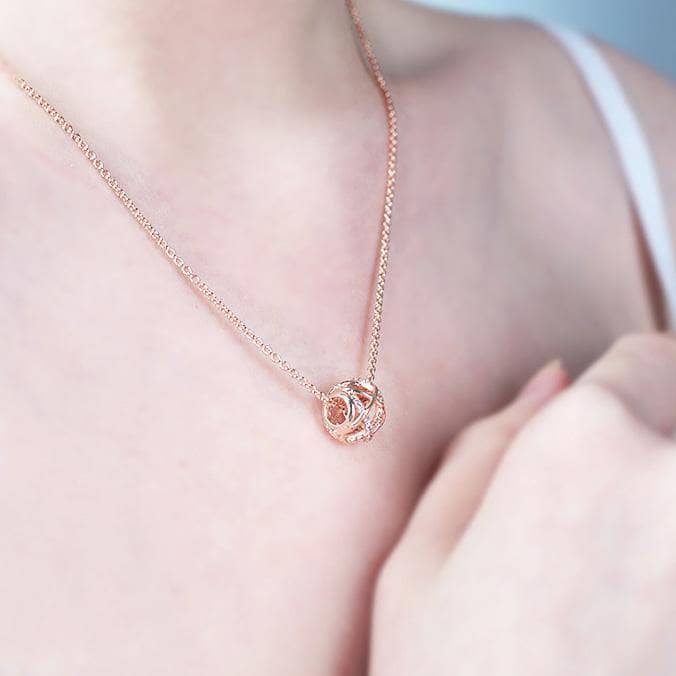 EVN™ Diamond Hollowed-out Rose Gold Clavicle Chain Necklace-Black Diamonds New York