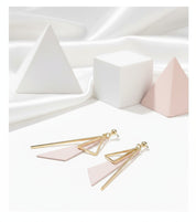 Irregular Geometric Triangle Earrings-Black Diamonds New York