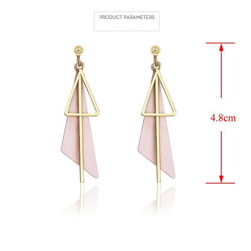 CVD DIAMOND Irregular Geometric Triangle Earrings