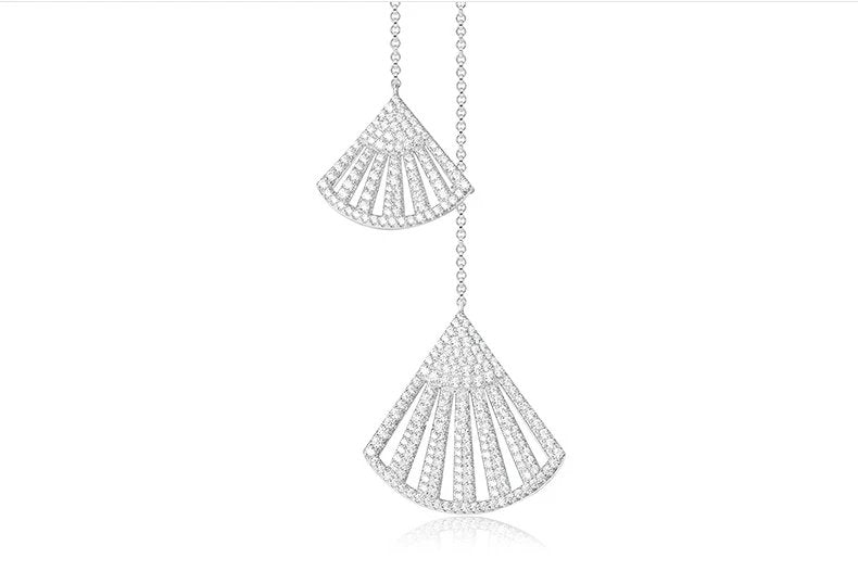 EVN™ Diamond Light Luxury Elegant Scalloped Long Necklace-Black Diamonds New York