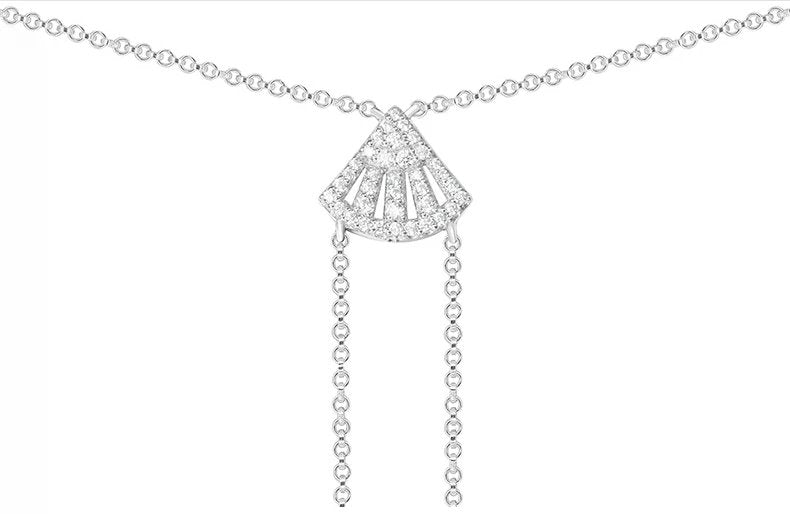 EVN™ Diamond Light Luxury Elegant Scalloped Long Necklace-Black Diamonds New York