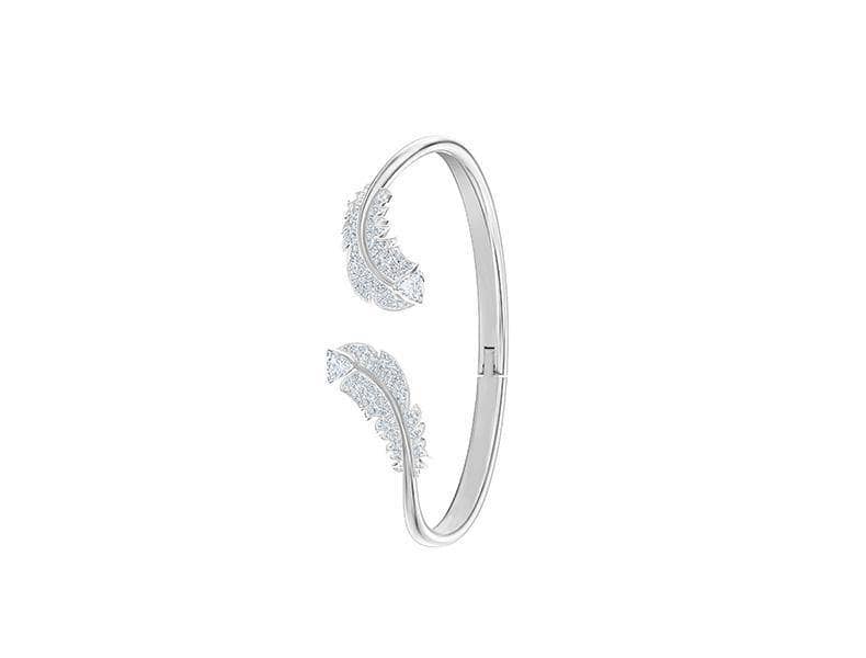 EVN™ Diamond Light luxury feather open bracelet-Black Diamonds New York
