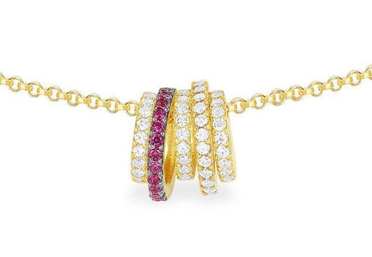 CVD Diamond Light Luxury Multiple Rings Adjustable Necklace