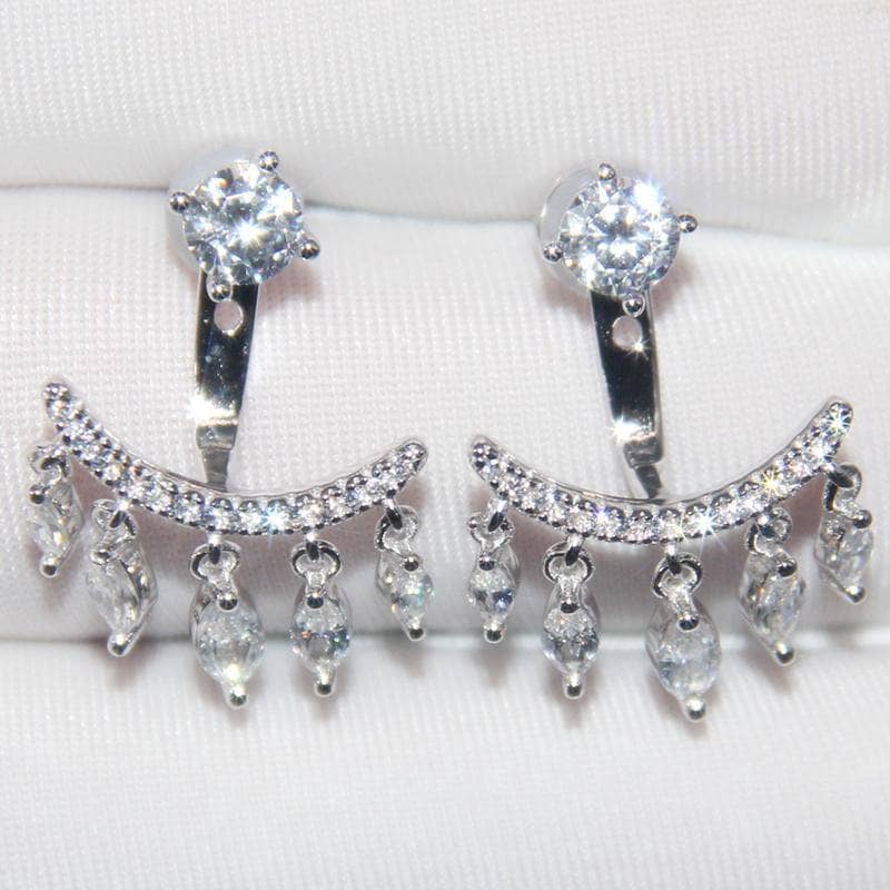 CVD DIAMOND Magical Double Use Water Drip Tassel Earrings