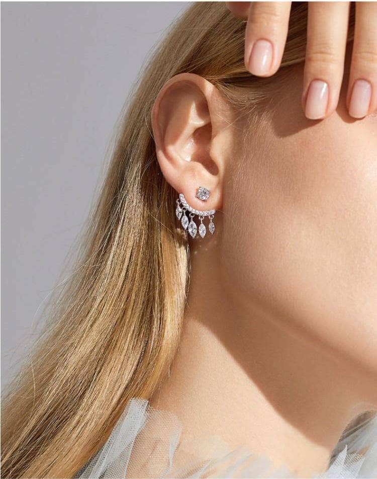 EVN™ Diamond Magical Double Use Water Drip Tassel Earrings-Black Diamonds New York