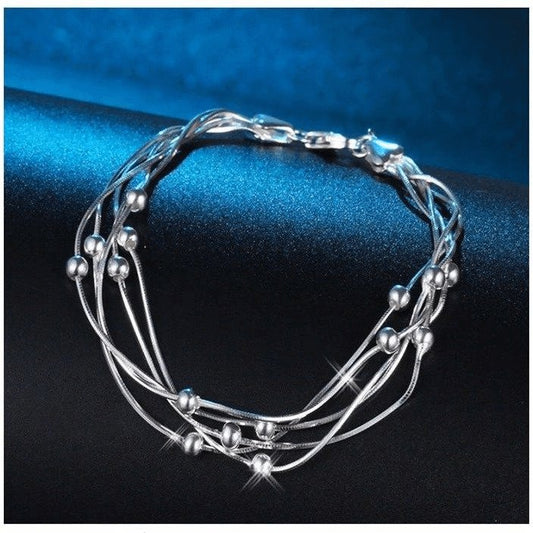 Created Diamond Multi-layer Thin Beaded Special Designed Bracelet-Black Diamonds New York