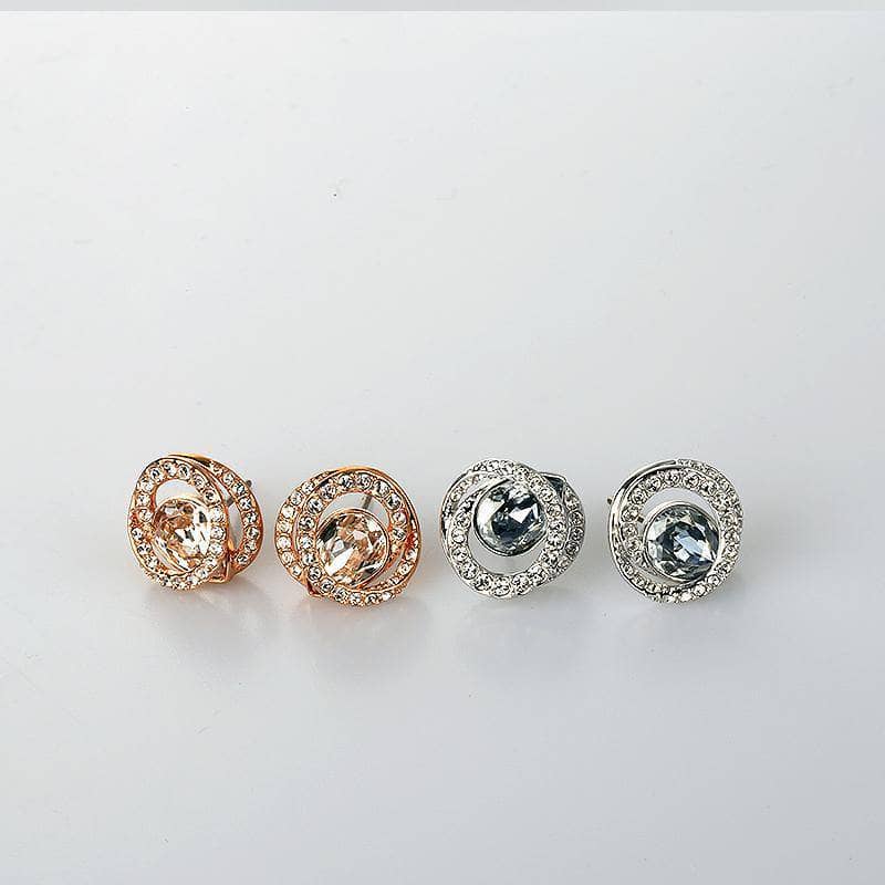CVD DIAMOND Pear Flower Design Pierced Earring