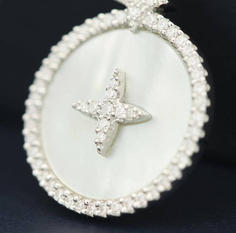 EVN™ Diamond Pinctada Albina Star Setting Adjustable Necklace-Black Diamonds New York