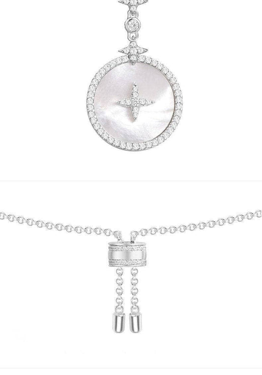 CVD Diamond Pinctada Albina Star Setting Adjustable Necklace