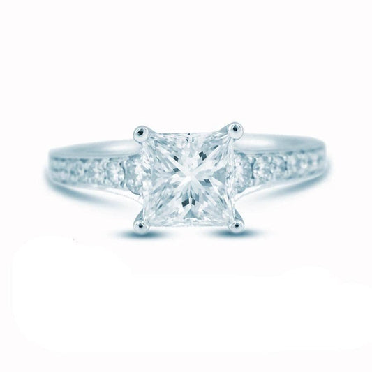 Created Diamond Princess Cut Solitaire Ring-Black Diamonds New York