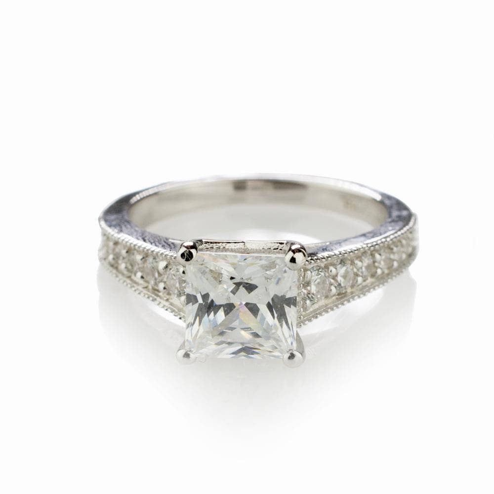 Created Diamond Princess Cut Solitaire Ring-Black Diamonds New York