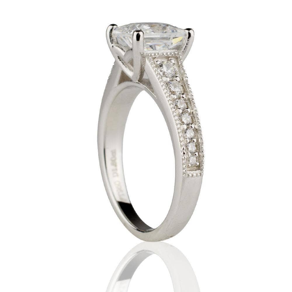CVD Diamond Princess Cut Solitaire Ring
