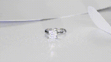CVD Diamond Princess Square-shaped Ring