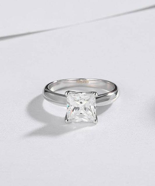 Created Diamond Princess Square-shaped Ring-Black Diamonds New York