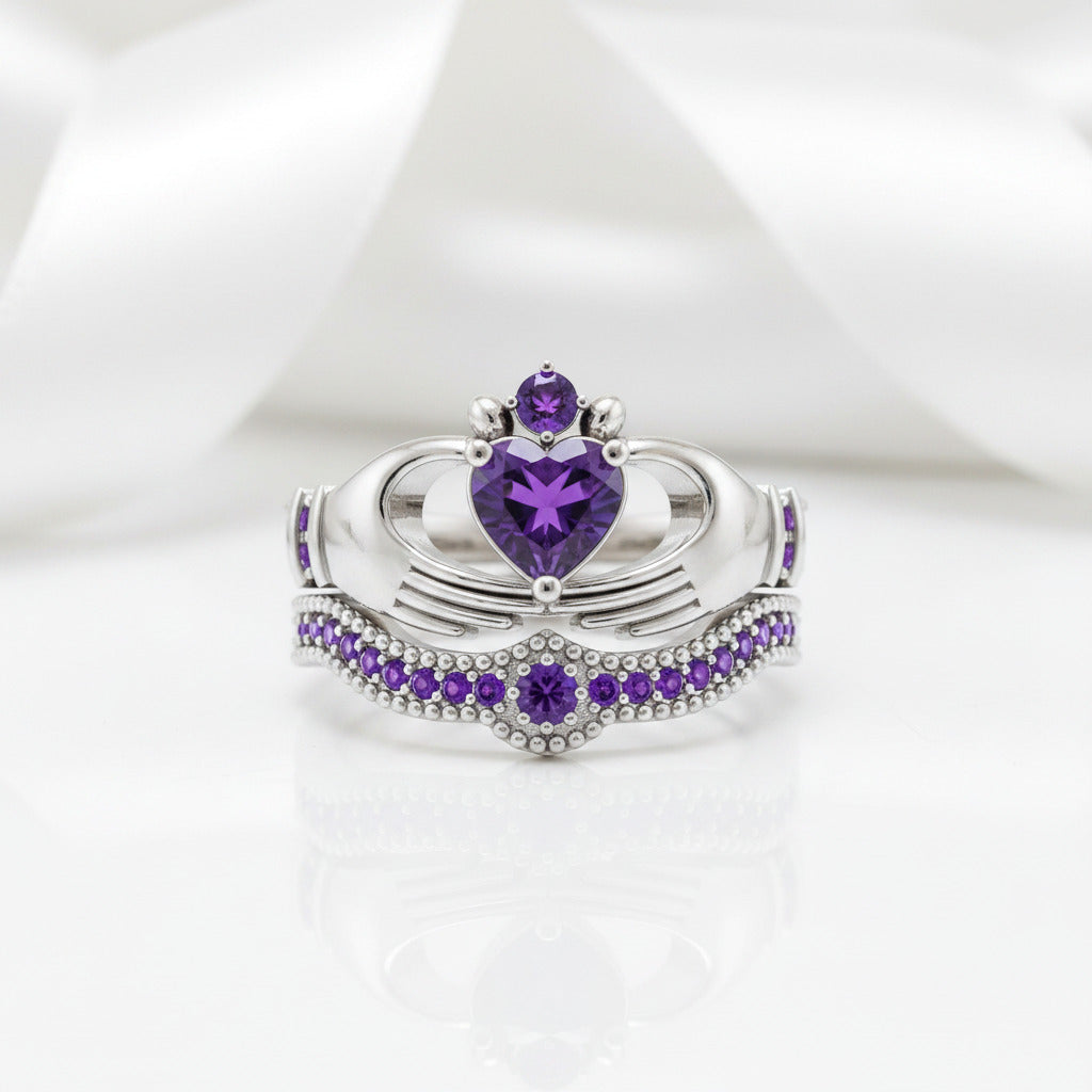 Heart-shaped Purple Diamond Option Love Ring-Black Diamonds New York