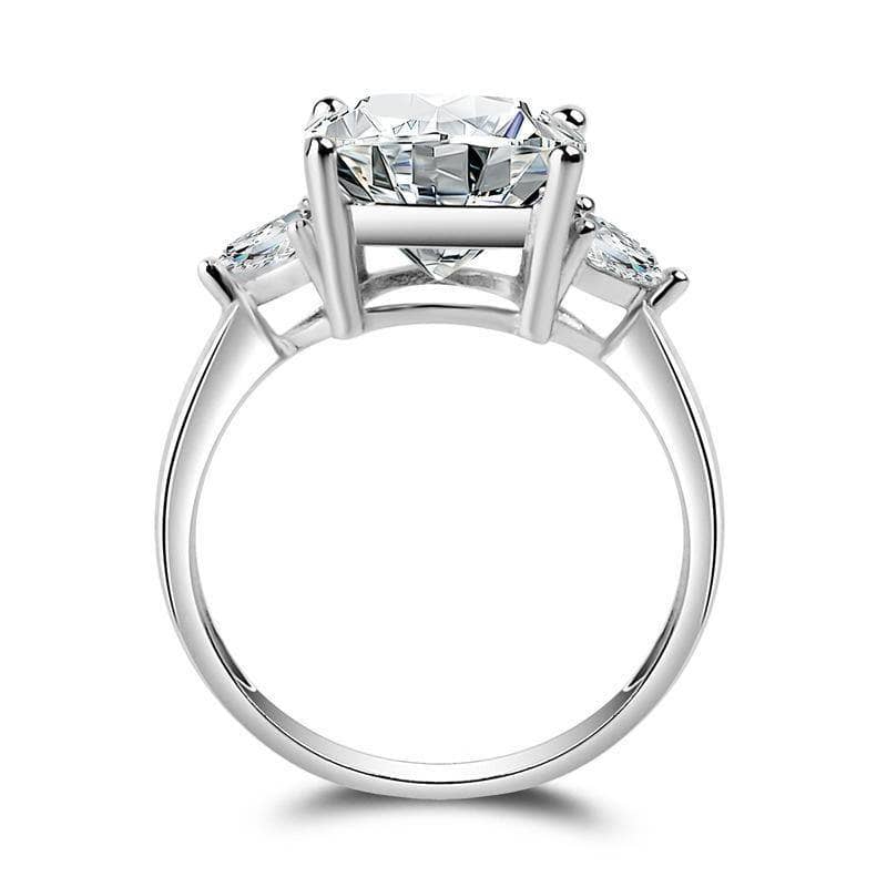 Created Diamond Ring 5CT Sparkly Flower Oval Cut-Black Diamonds New York