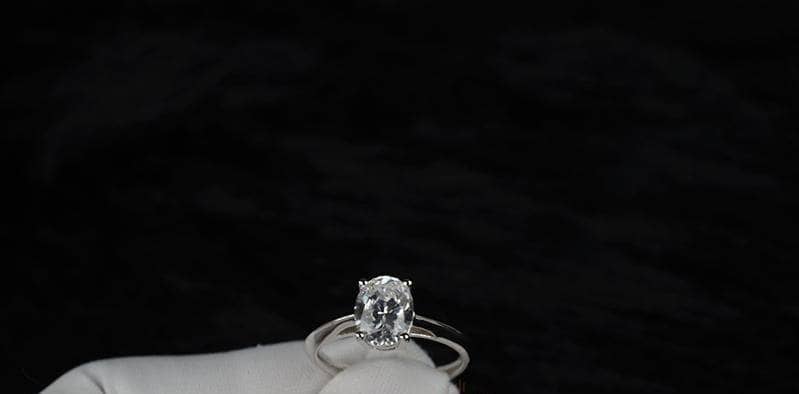 CVD Diamond Ring Classic 2CT Four Prong Oval