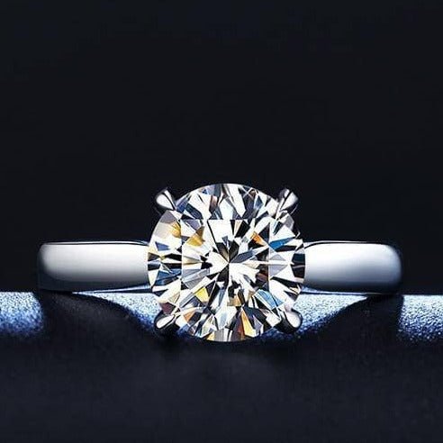 Created Diamond Ring Classic Four Prong Setting-Black Diamonds New York